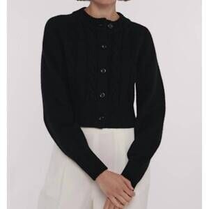 NEW TOCCIN rita cable cardigan in black